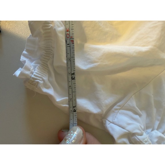 Missguided White Puff Sleeve Milkmaid Crop Top Size L Boho Coquette Summer - Picture 9 of 9